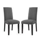 Modway - Parcel Tissu Fauteuil d’appoint de salle à manger Ensemble de 2 - Gris-Chaise de salle à manger moderne simple