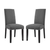 Modway - Parcel Tissu Fauteuil d’appoint de salle à manger Ensemble de 2 - Gris-Chaise de salle à manger moderne simple