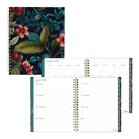 Blueline - Agenda Hebdomadaire/Mensuel 17 Mois D’Août À Décembre - 11 po H x 8 1/2 po l - Motif Floral - Anglais-17 mois, d’août à décembre