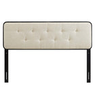 Modway - Collins Touffe Tissu et bois Tête de lit Queen, Noir beige-Rembourrage en mousse dense