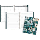 Cambridge - Agenda hebdomadaire/mensuel 2027 - 11 1/4 po H x 9 po l - Teal Garden - grand - bilingue-Reliure à double spirale