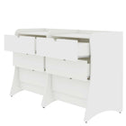 Manhattan Comfort - Coney commode moderne mi-siècle 27,55" - blanc - lot de 2-Panneaux latéraux continus uniques pour créer des pieds courbés