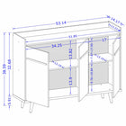 Manhattan Comfort - Buffet Bradley 53,54 po style Mid-Century Modern - Blanc-Comprend 2 armoires avec 4 espaces de rangement dissimulés