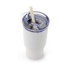 Gry Mattr - Tasse de voyage avec paille - 700 ml - Blanc-Base mince