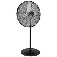 Matrix Industrial - Ventilateur oscillant de 30" sur socle-Fabrication entièrement en métal, grille chromé et base peinturée noir