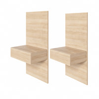 Nexera - Ensemble de 2 panneaux d'extension pour table de nuit flottante Milano, Chêne Blond Naturel-Panneaux de tête de lit fonctionnels et élégants avec tables de chevet intégrées flottantes : maximisent l'espace dans la chambre tout en rehaussant l'esthétique moderne du lit