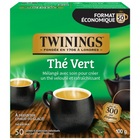 Twinings - Sachets de thé vert pur - paquet de 50-Thé vert naturellement caféiné qui peut être dégusté le matin, pendant une pause l’après-midi ou tout au long de la journée