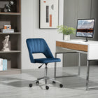 Vinsetto - Chaise de bureau pivotante sans accoudoirs - bleue-Forme coquille avec surpiqûres pour un look décontracté et élégant