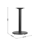 Flash Furniture – Base de table de restaurant ronde en fonte, 18 po, avec hauteur de table de 3 po de diamètre, noir-Configuration de base ronde