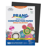 Prang - Papier de bricolage SunWorks, 9 po x 12 po, noir, 50 feuilles-Papier de construction épais en bois de pâte mécanique