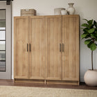 Prepac - Cabinet Accent Elite 32 po avec portes à panneaux, cabinet de rangement avec 3 étagères ajustables - Chêne naturel-6