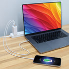 Helix - Chargeur d'ordinateur portable USB type-C, 67W avec cable tresse USB type-c-Ports USB-C et USB-A