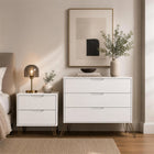 Manhattan Comfort - Avira 35" commode 3 tiroirs style mid-century modern - blanc-Garantie limitée du fabricant de 30 jours