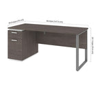 Bestar Aquarius Bureau avec un caisson - Gris Écorce et Blanc-Le bureau respecte ou surpasse les normes de performance ANSI/BIFMA