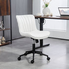 HOMCOM - Chaise d’ordinateur pivotante à 360-degrés sans accoudoirs - blanc crème-La fonction d’inclinaison assure un balancement fluide pour plus de détente