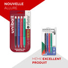 uni–ball − Stylos rétractables à encre gel effaçable − pointe moyenne (0,7 mm) − couleurs professionnelles − paquet de 4-7