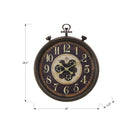 Monarch Specialties - Horloge - 24 po Rond - Mécanisme D'Engrenage - Horloge Murale - Brun - Traditionnel-Cette horloge analogique de style ancien est dotée d'un mouvement à quartz silencieux et sans tic-tac pour une mesure précise de l'heure, et d'engrenages métalliques fonctionnels qui en font un objet de conversation