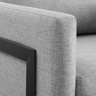 Modway - Posse Tissu rembourré Chaise d’accent - Noir Gris clair-Capacité de poids : 300 lb