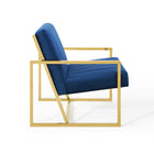 Modway - Inspire Chenal Touffé Performance Velvet Fauteuil - Marine-Touffage vertical des chenaux