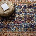 Modway - Entourage Jessa Treillis floraux vintage vieillis Tapis de comédie 8 pi l x 10 pi L - Bleu Orange Jaune Rouge-Protégez les planchers contre le passage des piétons / du mobilier