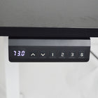 Ezywork - Bureau debout électrique à pièce entière - Cadre blanc / Dessus noir-Capacité de poids : 154 lb