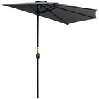 Outsunny - Parasol demi-rond pour patio avec manivelle et aération - 9,8 pi - gris-Parasol pratique pour offrir plus d’ombre