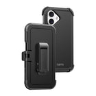 TUFF8 - iPhone 16 -  Impact+ Coque de protection trois couches avec étui-Le support rotatif à 360 degrés sert également de poignée de téléphone pour permettre une expérience de visionnage confortable et un moyen sécurisé de tenir votre appareil