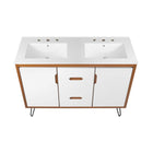 Modway - Energize Double évier 48" Vanette de salle de bain - Blanc cerise-Assemblée requise