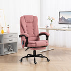 Vinsetto - Fauteuil de bureau à massage vibrant 7 points avec repose-pieds et roulettes pivotantes - rose-Faites une pause et étirez-vous avec un angle d’inclinaison de 155°
