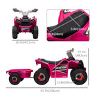 Aosom - VTT enfant à batterie 6 V avec remorque arrière - Rose-Vitesse sécuritaire à 1,6 mph (2,5 km/h). Profitez de 50 minutes de conduite après une charge complète  