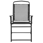 Flash Furniture - Ensemble de jardin couleur noire de 6 pièces avec table, parasol et 4 chaises pliantes-Parapluie gris foncé avec bordure noire