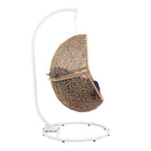 Modway - Encase Terrasse extérieure Rotin Chaise à balançoire - Bleu marine cappuccino-Coussinets ajustables pour les pieds