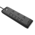 BlueDiamond - Parasurtenseur à 8 prises avec USB-C/USB-A - Cordon de 8' - Noir-Ports USB supplémentaires : Chargez plusieurs appareils avec deux ports USB supplémentaires (15 W combinés)