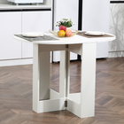 HOMCOM - Table à manger ovale pliante à abattant 41 po pour 2-4 personnes - blanc-La structure en panneau de particules est robuste pour un usage quotidien