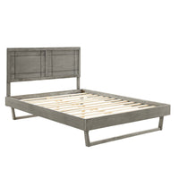 Modway - Marlee Bois Lit à plateforme queen avec cadre angulaire, Gris-Cadre de lit plateforme Queen