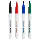 Staples - Marqueurs à effacement sec − Pointe fine − Couleurs variées − Paquet de 4-Couleurs variées, dont un de chaque : noir, bleu, rouge et vert