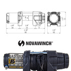 NovaWinch SUPERB treuil électrique 12 V, capacité de 2 500 lb avec câble synthétique, interrupteur au guidon-Commande de roue libre à 360° entièrement en métal