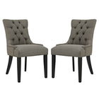 Modway - Regent Tissu Fauteuil d’appoint de salle à manger Ensemble de 2 - Granite-Cadre en bois massif