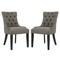 Modway - Regent Tissu Fauteuil d’appoint de salle à manger Ensemble de 2 - Granite-Cadre en bois massif