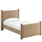 Modway - Rael Performance Velvet Lit à plateforme jumelle, Taupe-6
