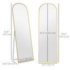 HOMCOM - Miroir pleine longueur - 50 po l x 161,5 po H - or-Aucune installation nécessaire, pratique et prêt à l’emploi immédiatement 