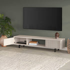 Hudson&Canal - Meuble TV Lucien pour téléviseurs jusqu'à 78" - Blanc Aulne-Dimensions du produit : 15,75" L x 69,63" l x 16" H