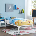 Modway - Ollie Cadre de lit simple, Blanc-Cadre robuste en acier revêtu de poudre