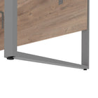 Bestar Aquarius Bureau avec un caisson - Brun rustique & Graphite-Base en acier avec patins niveleur
