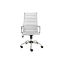 Plata Import Toni, chaise de bureau à dossier haut, blanc (LS-3010-WHITE)-Revêtement polyuréthane