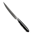 Minimal - Ensemble de couteaux à steak Damascus Black G10 de 4 pièces, service pour 4 personnes-Tranchant ultra-tranchant de 12° de chaque côté