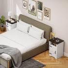 HOMCOM - Table d’appoint - blanc - lot de 2-Grand espace de rangement avec une armoire, un compartiment et un plateau 