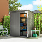 Outsunny - Remise de jardin extérieure 5,2 pi x 3,5 pi, avec aérations, gris clair-L'intérieur spacieux de l'abri de jardin peut facilement accueillir des outils, des tondeuses et des meubles de patio
