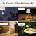 Bell and Howell - Lampe de table moderne à DEL rechargeable sans fil de 11,6 po The Aurora - Doré-Contrôle tactile