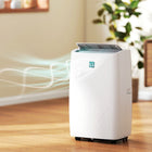 HOMCOM climatiseur portable 12000 BTU avec déshumidificateur et ventilateur - blanc-Les ailettes à oscillation automatique répartissent l’air frais de manière uniforme 